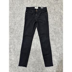 Frame Denim Le Skinny De‎ Jeanne Women's Jeans Size 25 Black Dark Wash Denim
